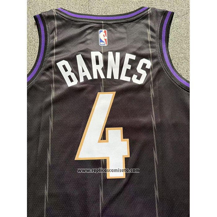 Camiseta Toronto Raptors Scottie Barnes #4 Ciudad 2024-25 Negro